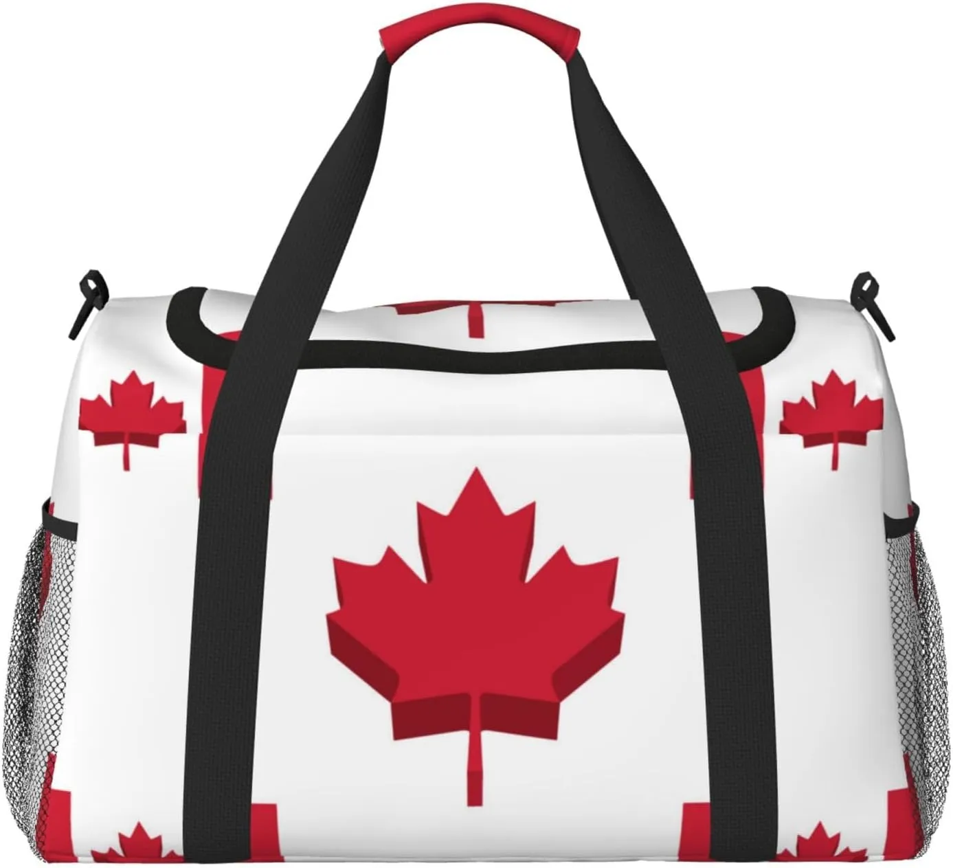 Canada Flag Travel Duffel Bag Large Foldable Waterproof Overnight Bag For Beach Swim Bags Pool Sports Gym