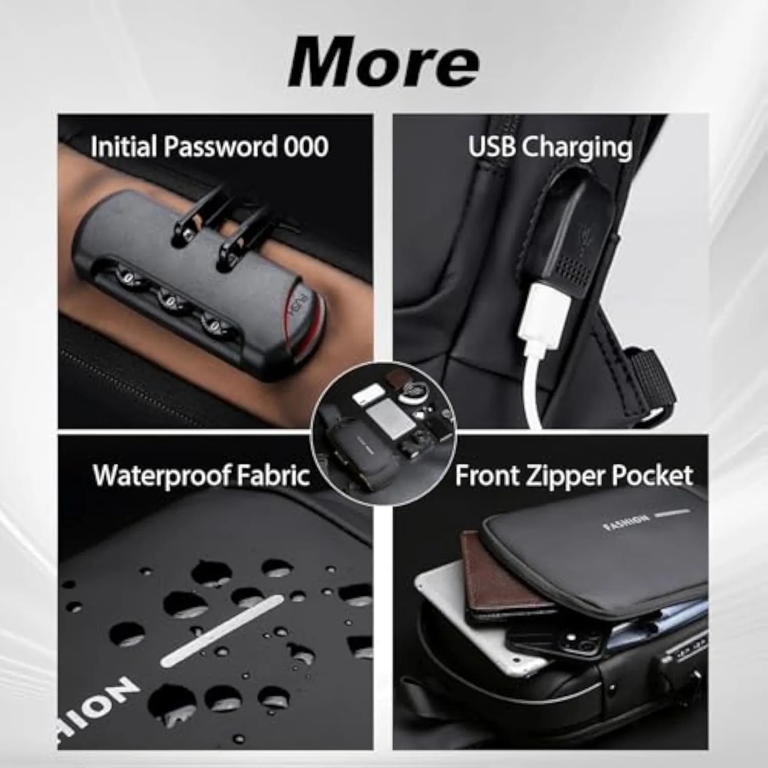 Carbon Fiber Streamline Anti-theft Sling Bag, Sling Backpack USB Waterproof Chest Daypack for Travel Gym Sports (C)