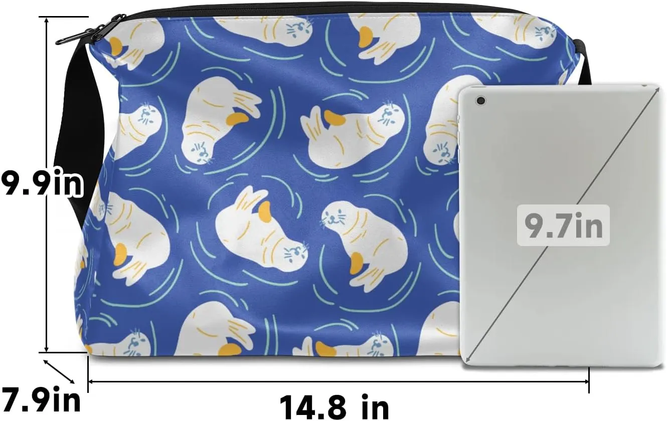 Cartoon Seal Small Gym Bag for Men Women Workout Sport Duffle Bag Waterproof Weekender Overnight Bag Lightweight Carry on Tote Bag Crossbody Shoulder Travel Bag for Swim Yoge Dance