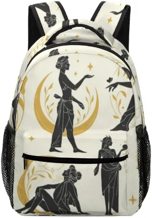 Casual Daypacks Backpacks Laptop Backpack Magic Woman Mysterious Witchcraft Moon Work Bussiness School Students Bookbag Travel Hiking Gym Bags Waterproof Lightweight Women Men 16.5x12x6 Inch