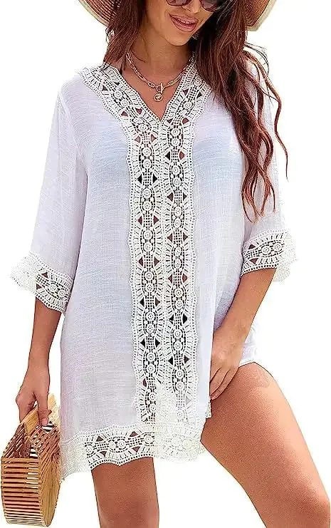 Casual Secure payment options V-neck Summer Lace Daily special Dress Beach