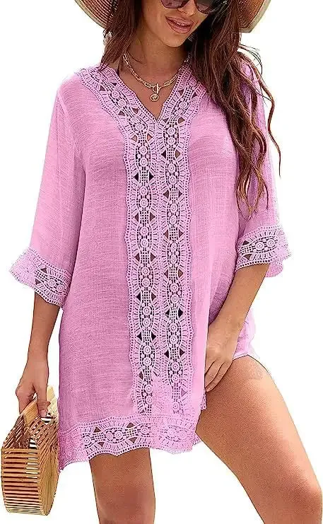 Casual Secure payment options V-neck Summer Lace Daily special Dress Beach