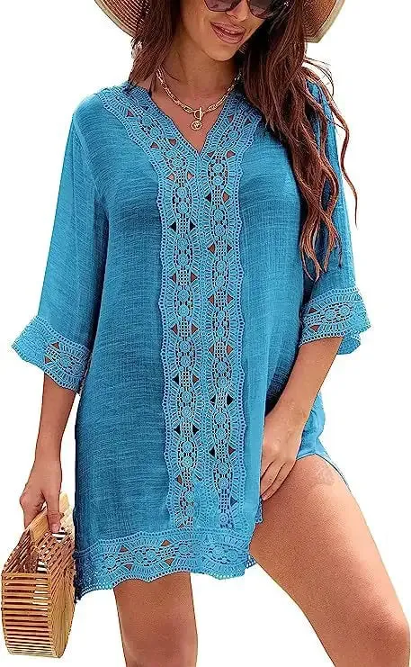 Casual Secure payment options V-neck Summer Lace Daily special Dress Beach