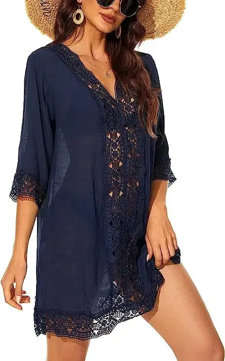Casual Secure payment options V-neck Summer Lace Daily special Dress Beach