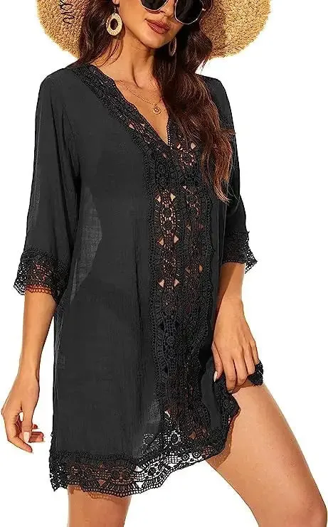 Casual Secure payment options V-neck Summer Lace Daily special Dress Beach