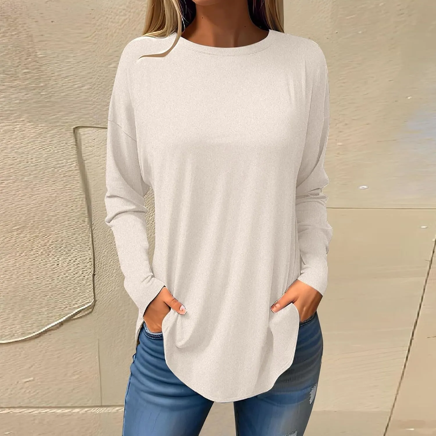 Ceboyel Women's Long Sleeve Tops 2023 Dressy Causal Shirts Tees Trendy Going Out Blouse Tunics Cute Fall Ladies Clothing 2023