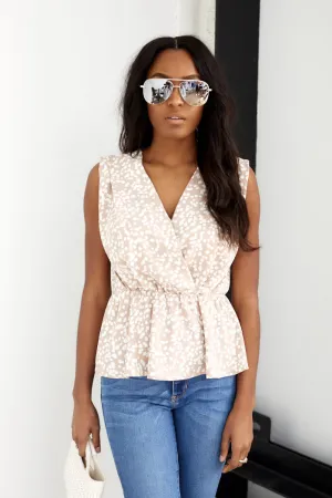 Cecilia Sleeveless Printed Peplum Blouse