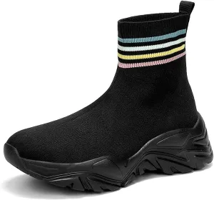 CERYTHRINA Womens Mens Walking Shoes High Top Athletic Running Knit Mesh Socks Shoes Road Gym Fashion Sneakers