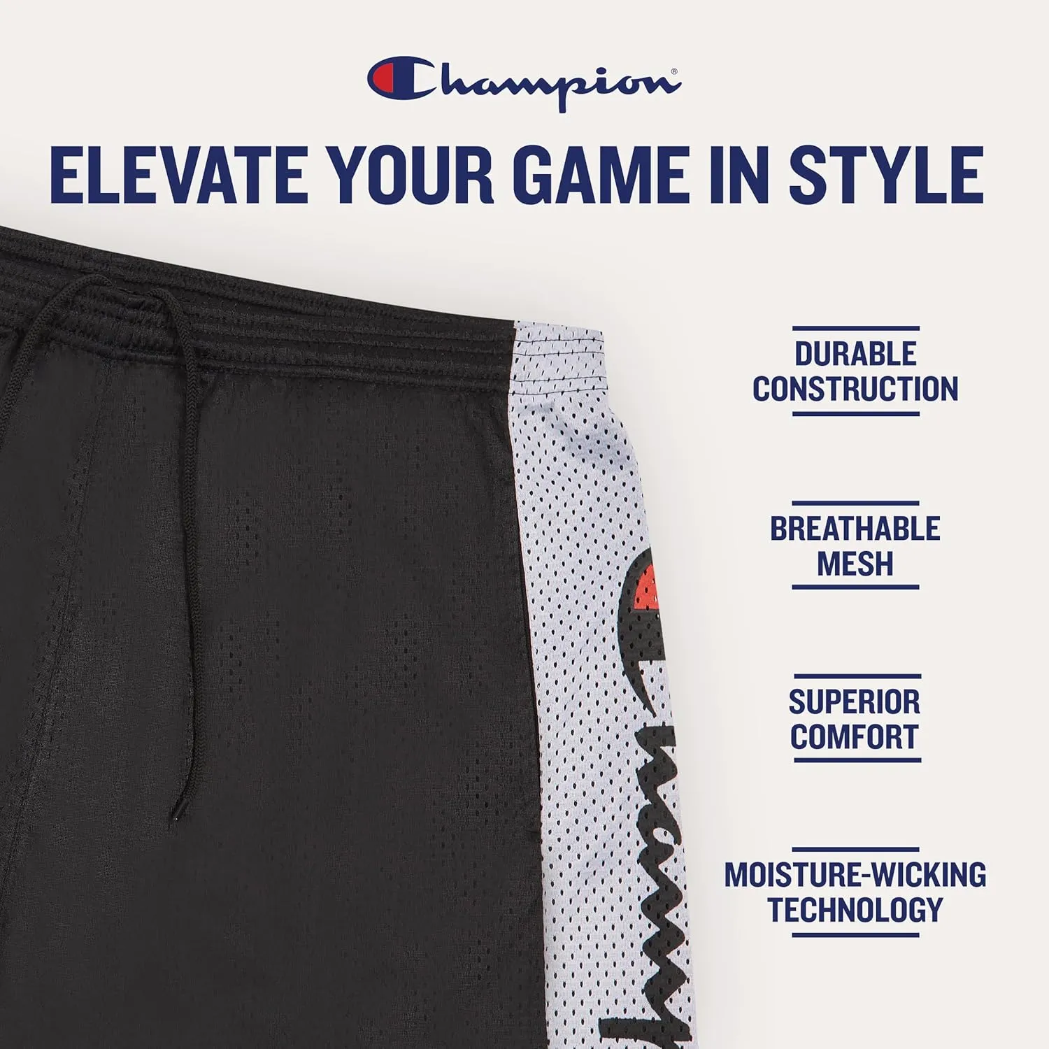 Champion Big and Tall Mesh Basketball Shorts - Quick Dry Gym Athletic Shorts