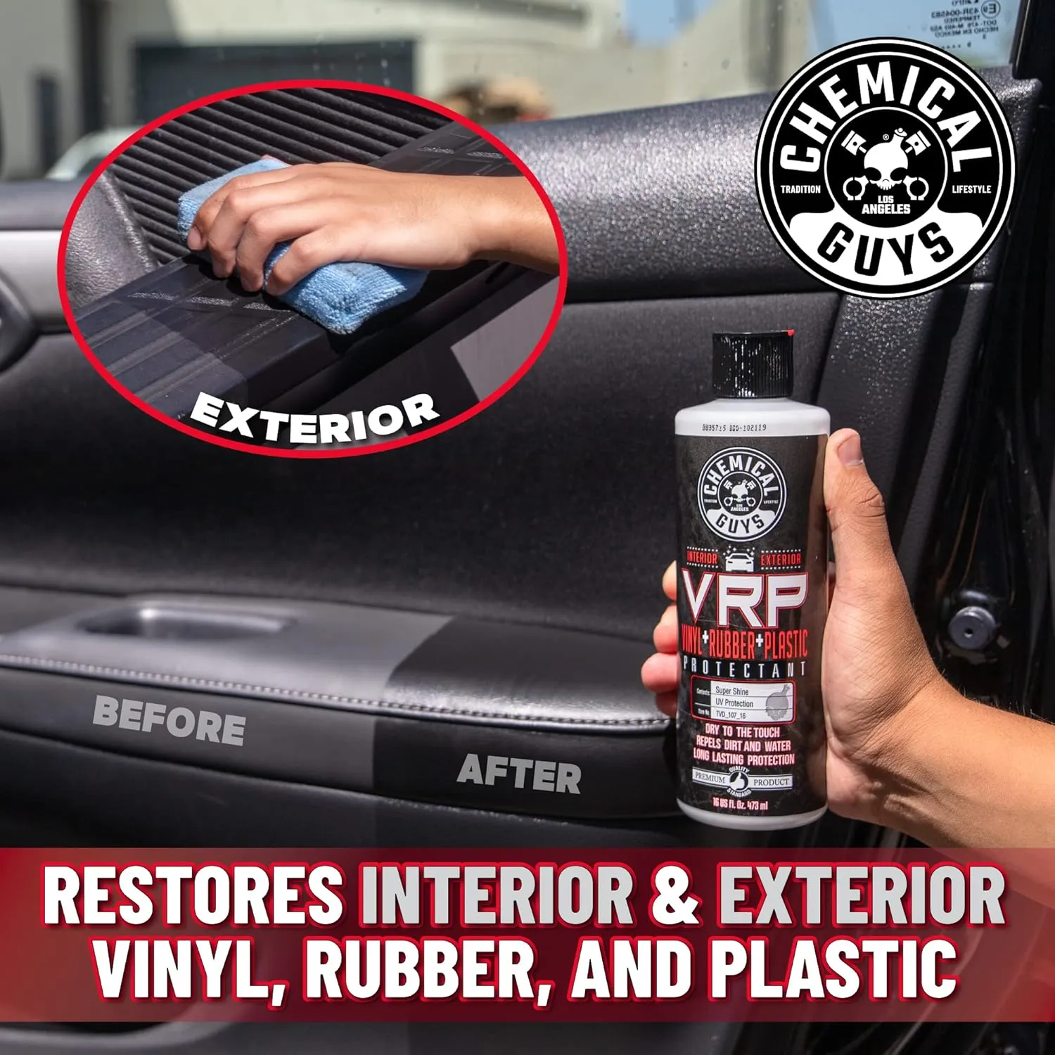 Chemical Guys VRP Vinyl, Rubber and Plastic Non-Greasy Dry-to-the-Touch Long Lasting Super Shine Dressing for Tires, Trim and More, Safe for Cars, Trucks, SUVs, RVs & More, 128 fl oz (1 Gal)