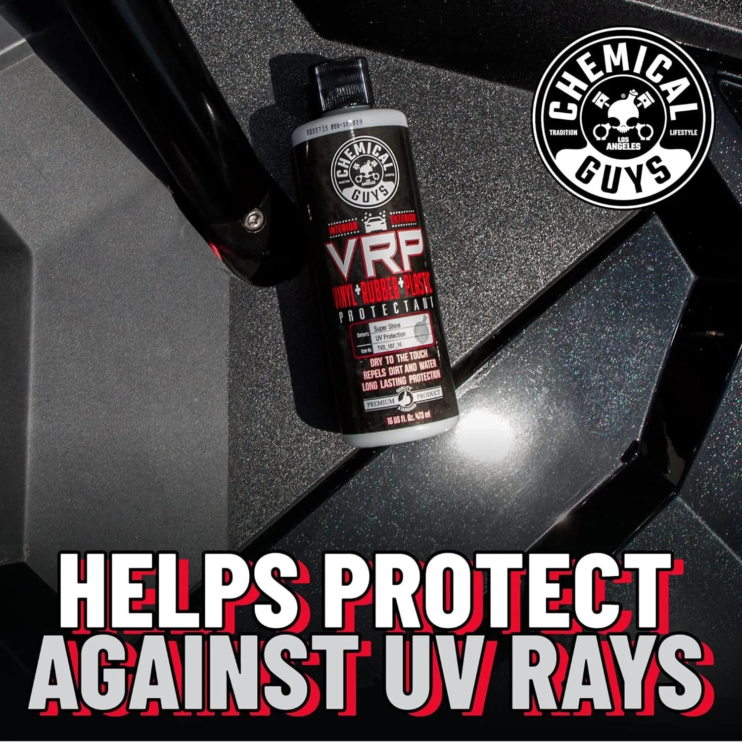 Chemical Guys VRP Vinyl, Rubber and Plastic Non-Greasy Dry-to-the-Touch Long Lasting Super Shine Dressing for Tires, Trim and More, Safe for Cars, Trucks, SUVs, RVs & More, 128 fl oz (1 Gal)