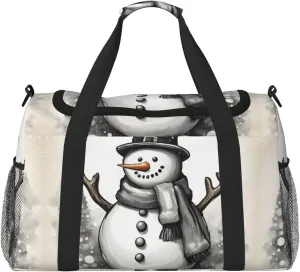christmas snowman 1 Print Everyday Use Travel Duffle Bag Large Capacity Travel Bag Stylish Functional Bag