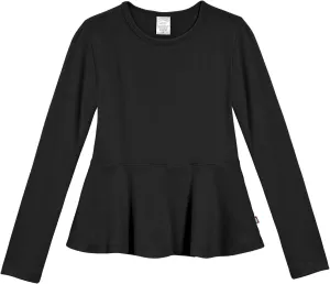 City Threads Girls Cotton Long Sleeve Peplum Top Blouse Shirt for School or Play