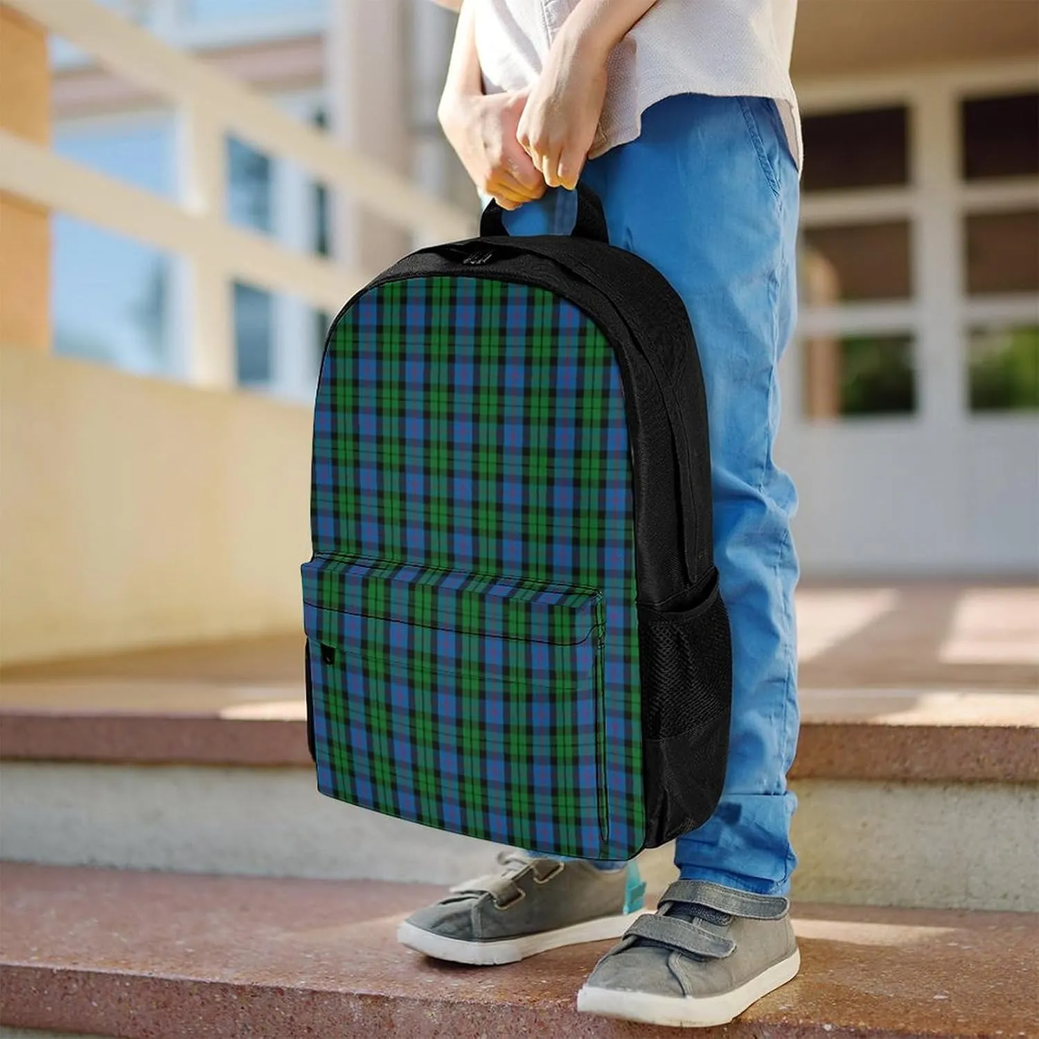 Clan Morrison Tartan Large Capacity Fully Printed Backpack with Pockets Unisex