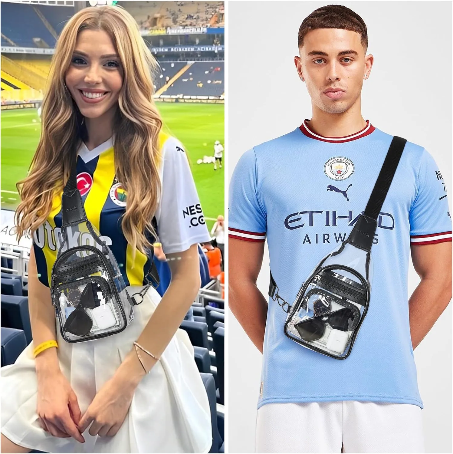 Clear Bag for Stadium Events Approved Clear Purses for Women Crossbody Transparent Bag Stadium Bags for Concert Sport