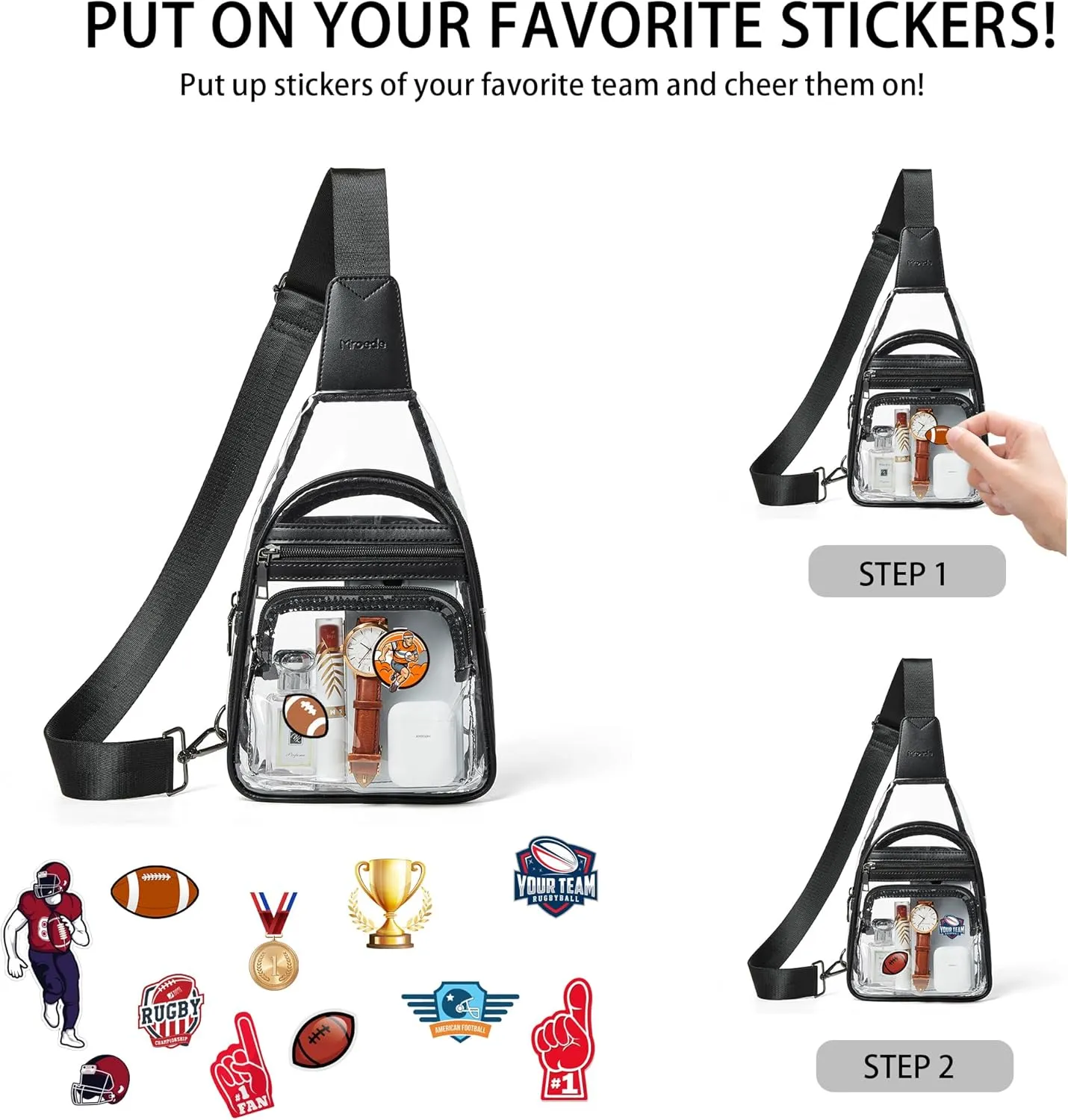 Clear Bag for Stadium Events Approved Clear Purses for Women Crossbody Transparent Bag Stadium Bags for Concert Sport