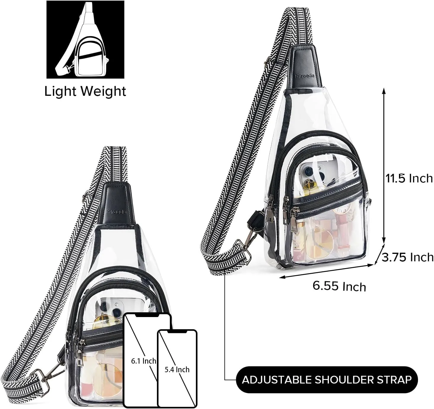 Clear Bag for Stadium Events Approved Clear Purses for Women Crossbody Transparent Bag Stadium Bags for Concert Sport