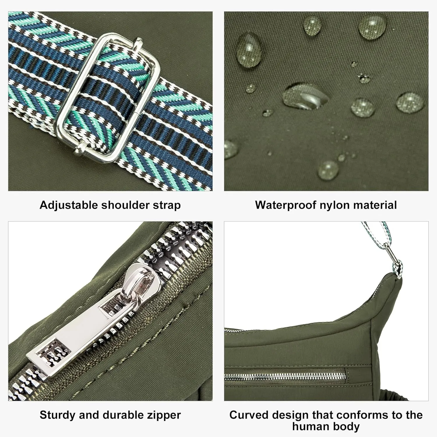 CLUCI Travel Purses for Women, Waterproof Nylon Crossbody Bags for Woman Trendy, Anti Theft Shoulder Bag for Ladies