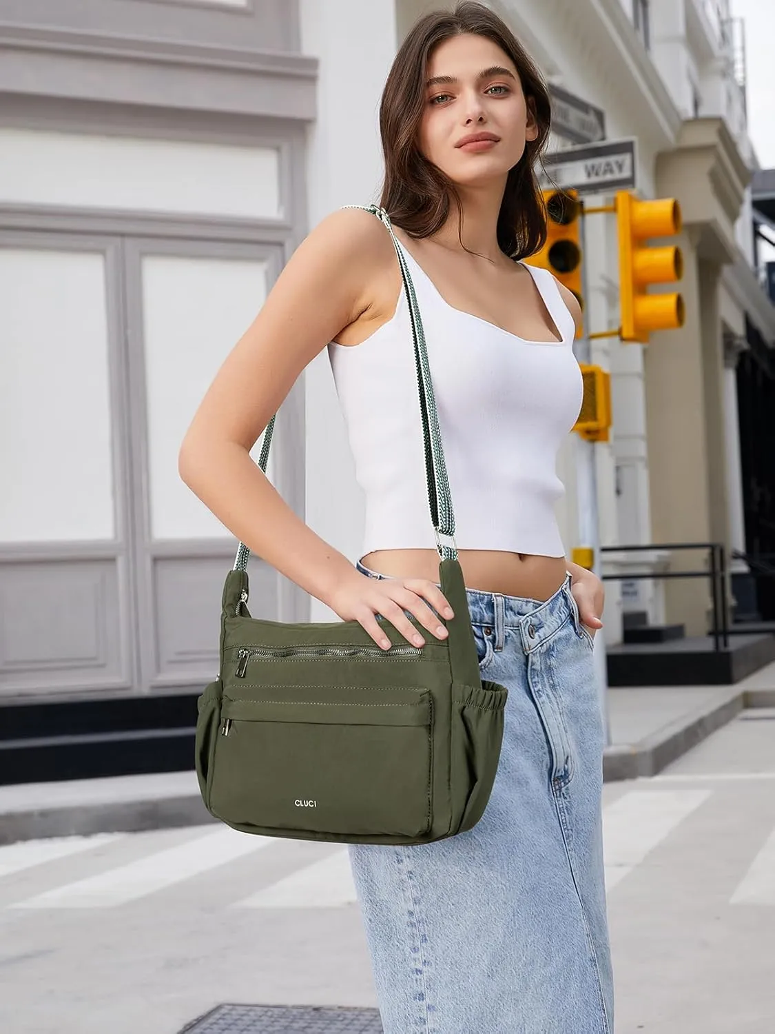 CLUCI Travel Purses for Women, Waterproof Nylon Crossbody Bags for Woman Trendy, Anti Theft Shoulder Bag for Ladies