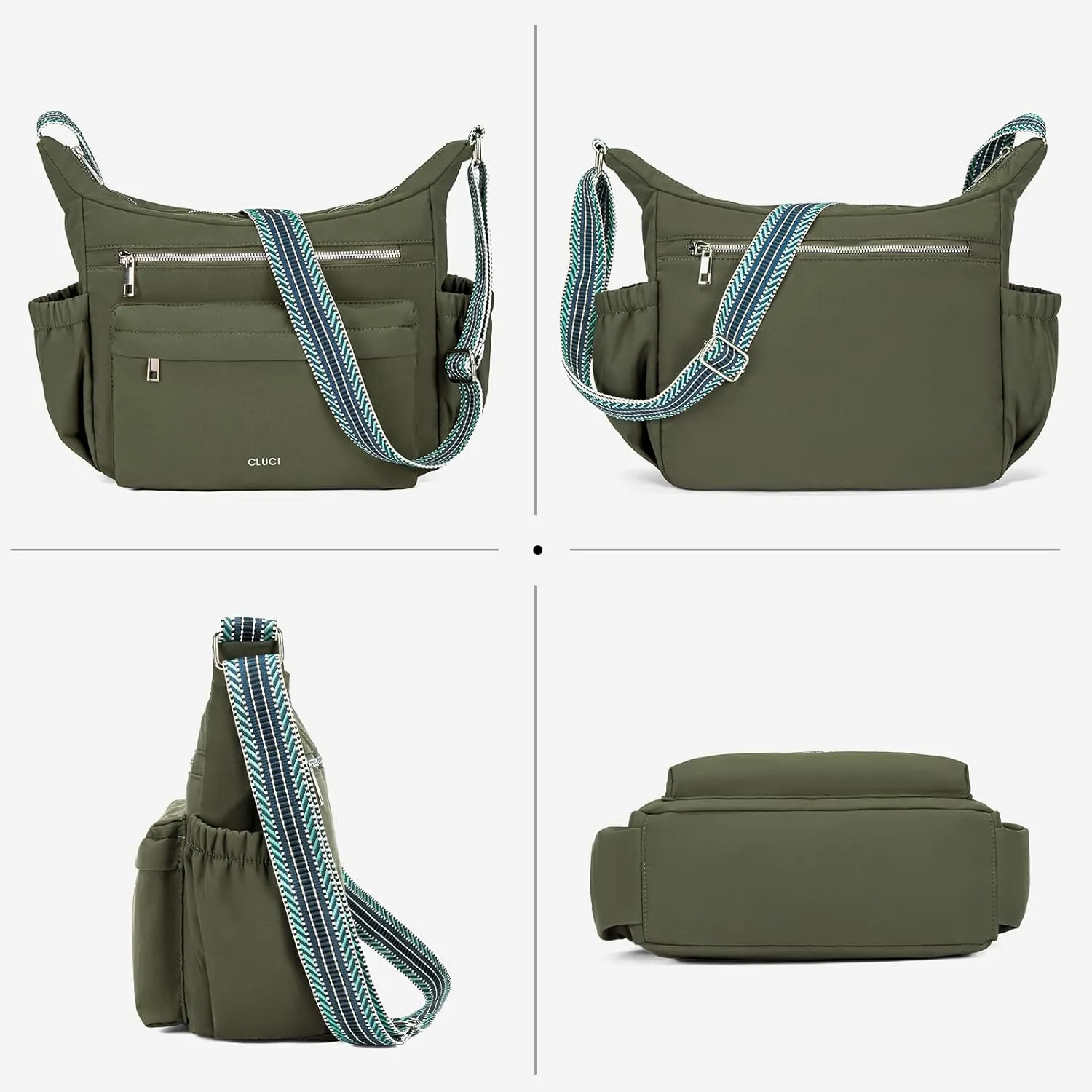 CLUCI Travel Purses for Women, Waterproof Nylon Crossbody Bags for Woman Trendy, Anti Theft Shoulder Bag for Ladies
