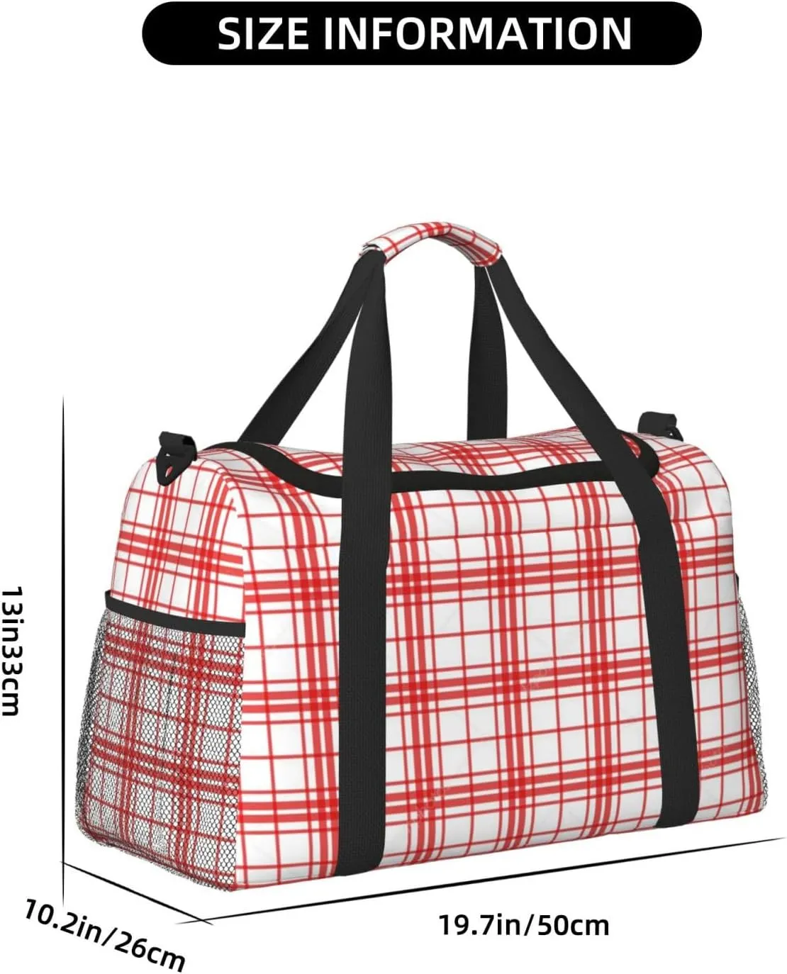 Color Grid Thin Line Travel Duffel Bag Large Foldable Waterproof Overnight Bag For Beach Swim Bags Pool Sports Gym