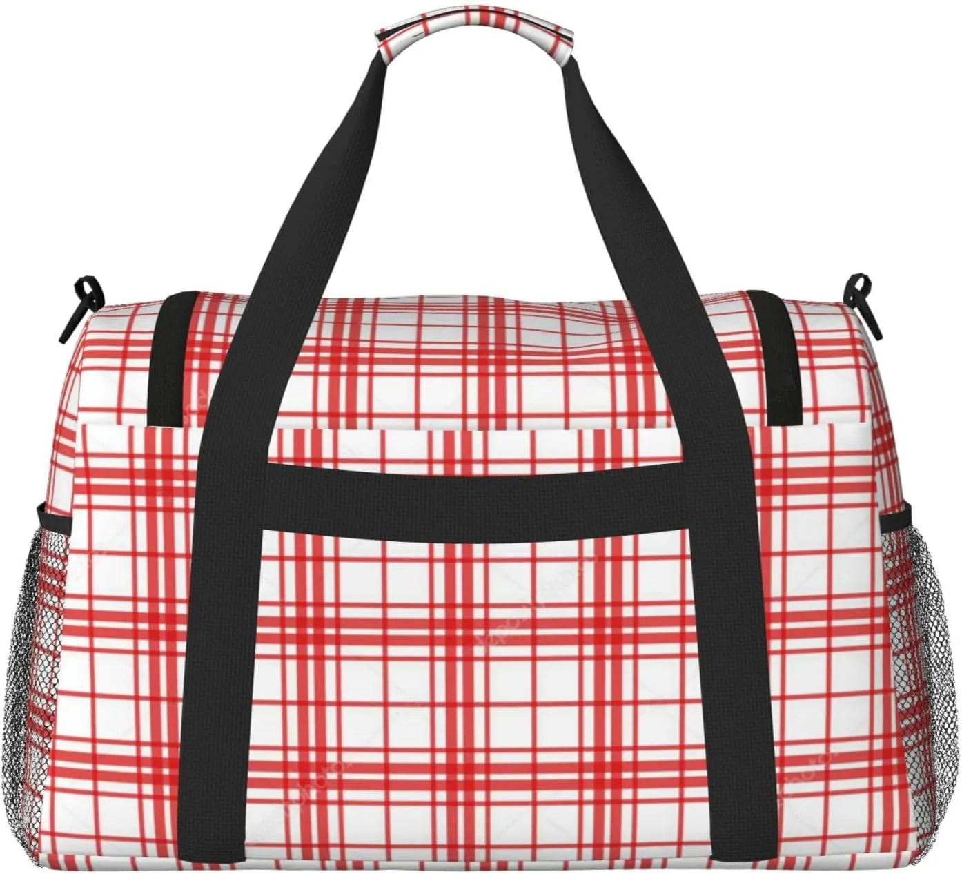 Color Grid Thin Line Travel Duffel Bag Large Foldable Waterproof Overnight Bag For Beach Swim Bags Pool Sports Gym