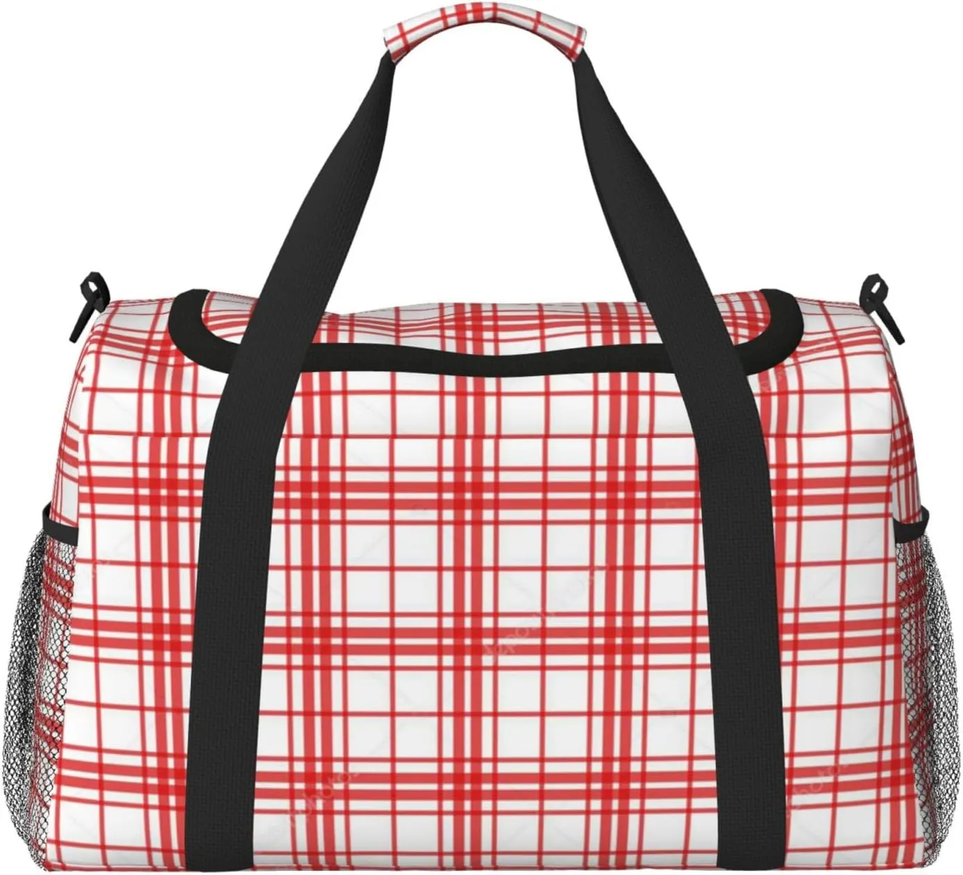 Color Grid Thin Line Travel Duffel Bag Large Foldable Waterproof Overnight Bag For Beach Swim Bags Pool Sports Gym