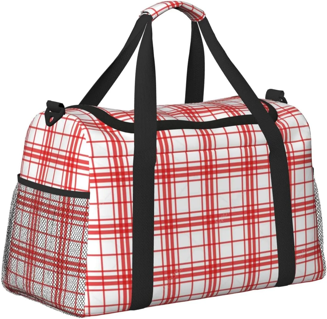 Color Grid Thin Line Travel Duffel Bag Large Foldable Waterproof Overnight Bag For Beach Swim Bags Pool Sports Gym