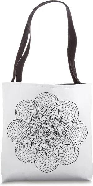 Color Your Own Tote Bag - Mandala Coloring Tote Bag