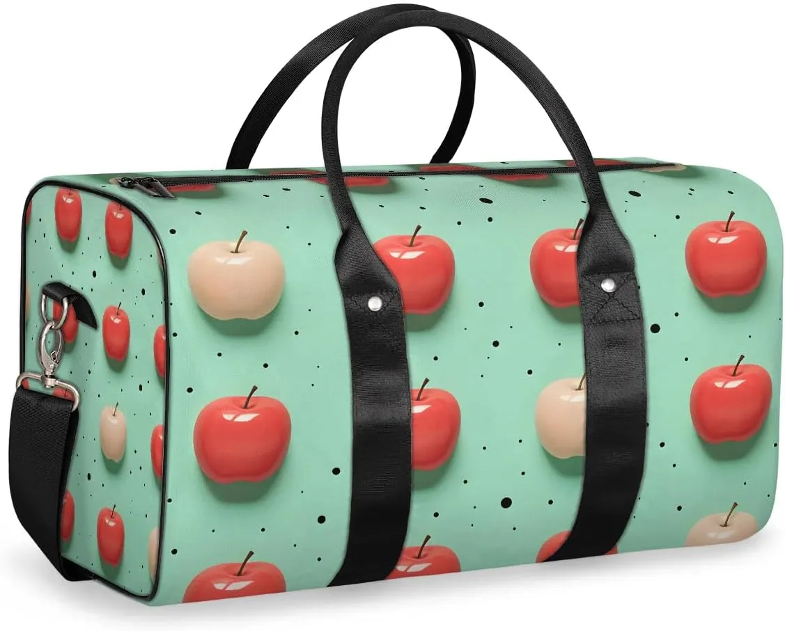 Colorful Fruit Apples Travel Duffel Bag for Women Men Waterproof Foldable Overnight Weekender Bag Large Capacity Sports Gym Bag