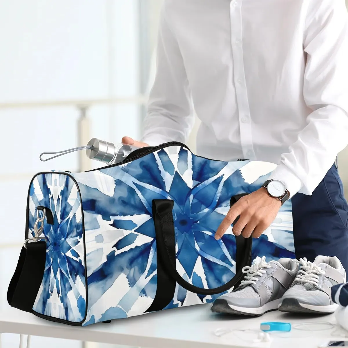Colorful Tie Dye Travel Duffel Bag for Women Men Waterproof Foldable Overnight Weekender Bag Large Capacity Sports Gym Bag