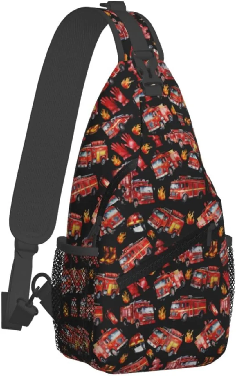 Construction Machinery Truck Crossbody Bag Adjustable Sling Bag Casual Chest Bags Travel Shoulder Backpack