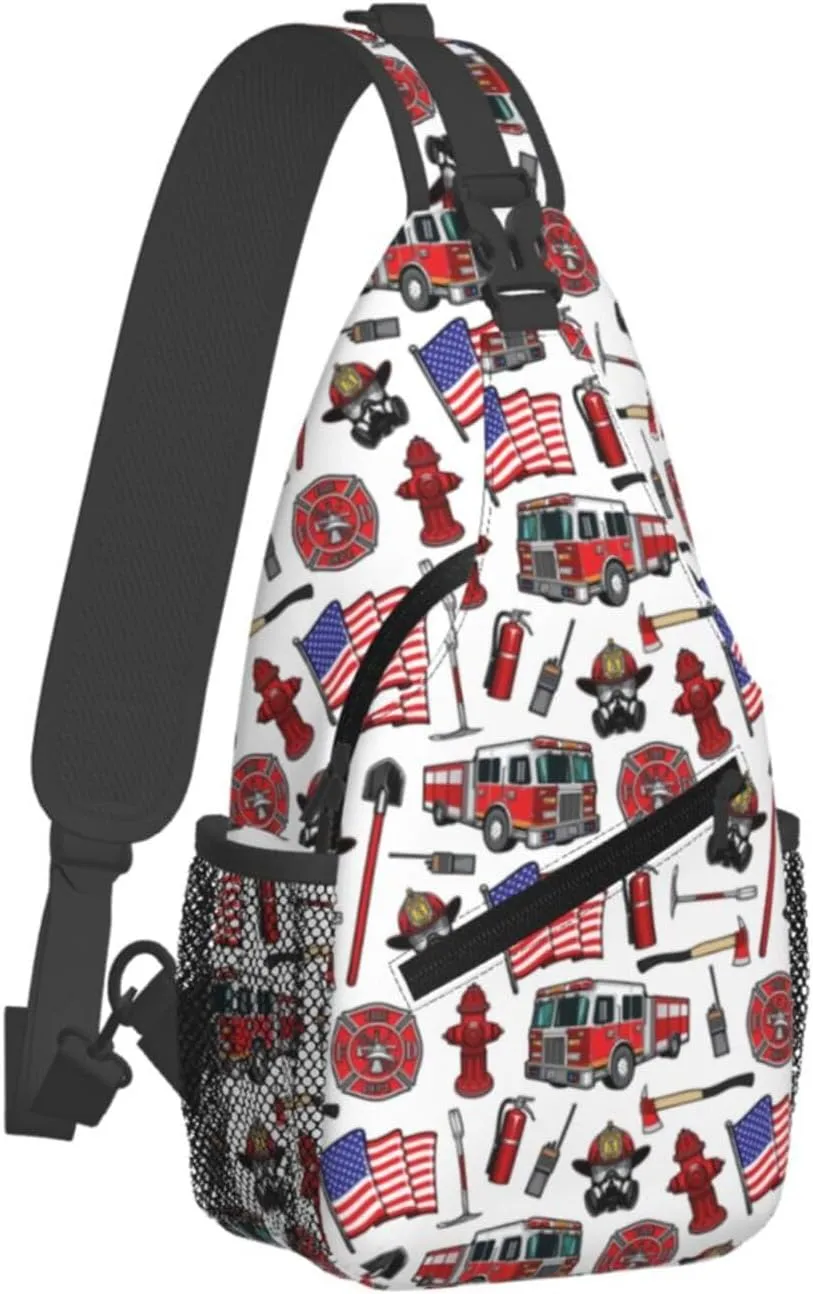Construction Machinery Truck Crossbody Bag Adjustable Sling Bag Casual Chest Bags Travel Shoulder Backpack