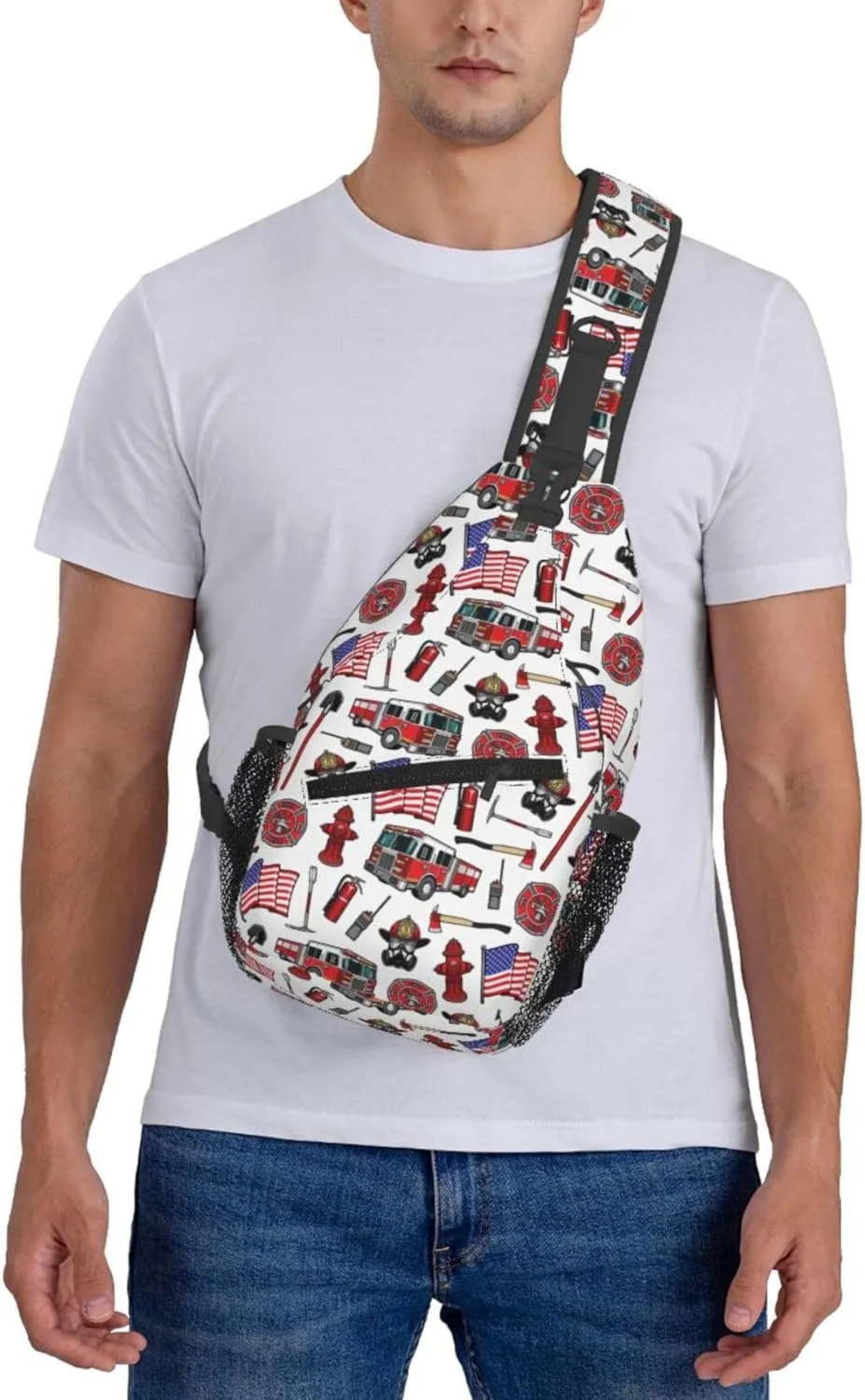 Construction Machinery Truck Crossbody Bag Adjustable Sling Bag Casual Chest Bags Travel Shoulder Backpack