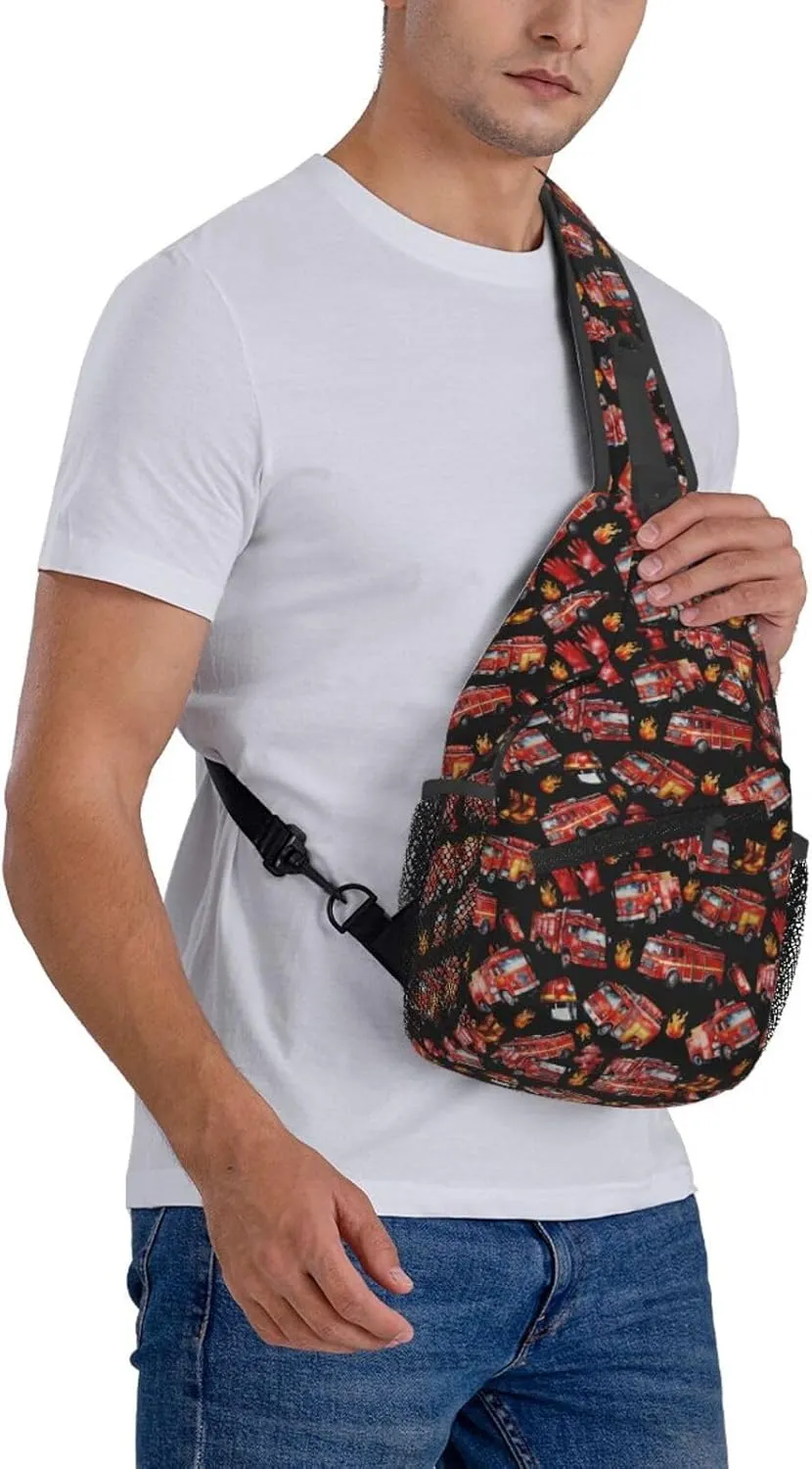 Construction Machinery Truck Crossbody Bag Adjustable Sling Bag Casual Chest Bags Travel Shoulder Backpack