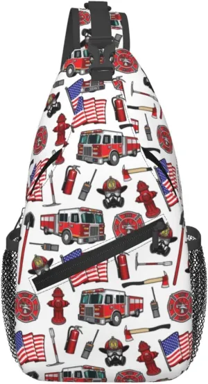 Construction Machinery Truck Crossbody Bag Adjustable Sling Bag Casual Chest Bags Travel Shoulder Backpack