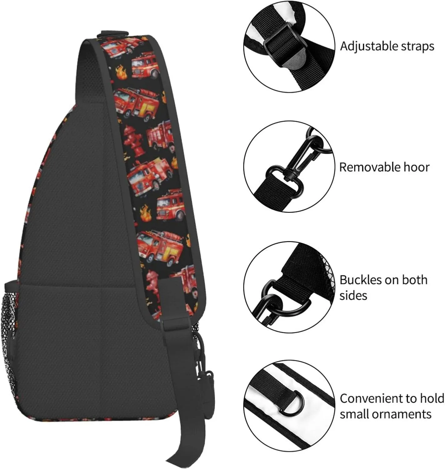Construction Machinery Truck Crossbody Bag Adjustable Sling Bag Casual Chest Bags Travel Shoulder Backpack