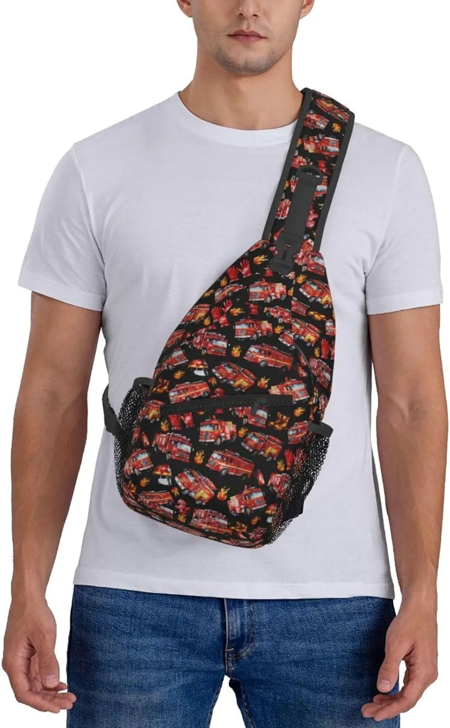 Construction Machinery Truck Crossbody Bag Adjustable Sling Bag Casual Chest Bags Travel Shoulder Backpack