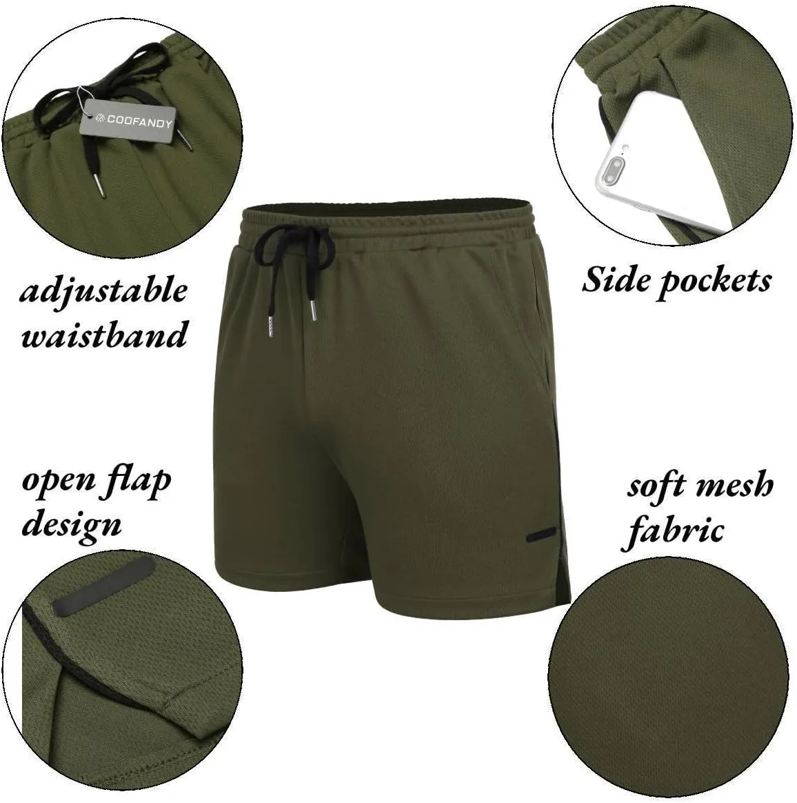 COOFANDY Men's 2 Pack Gym Workout Shorts Quick Dry Athletic Shorts 5 Inch Lightweight Sports Running Shorts with Pockets