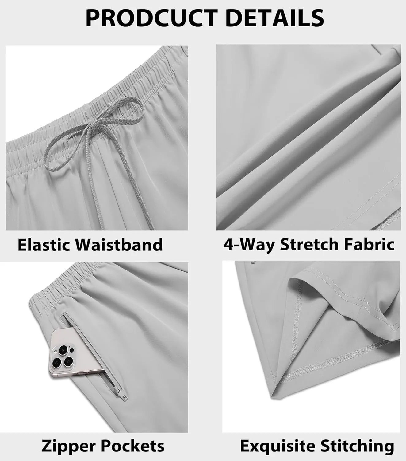 COOFANDY Men's 2 Pack Workout Gym Shorts 7 Inch / 5 Inch Athletic Shorts Lightweight Casual Jogger Short with Zipper Pockets