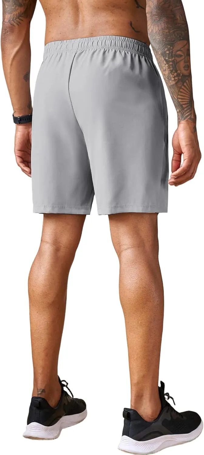 COOFANDY Men's 2 Pack Workout Gym Shorts 7 Inch / 5 Inch Athletic Shorts Lightweight Casual Jogger Short with Zipper Pockets