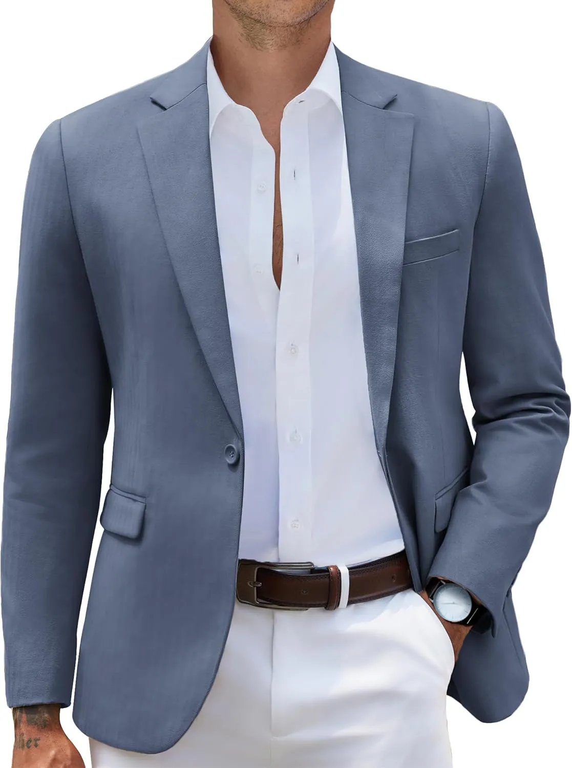 COOFANDY Mens Casual Blazer Slim Fit Sport Coats One Button Stylish Business Suit Jacket