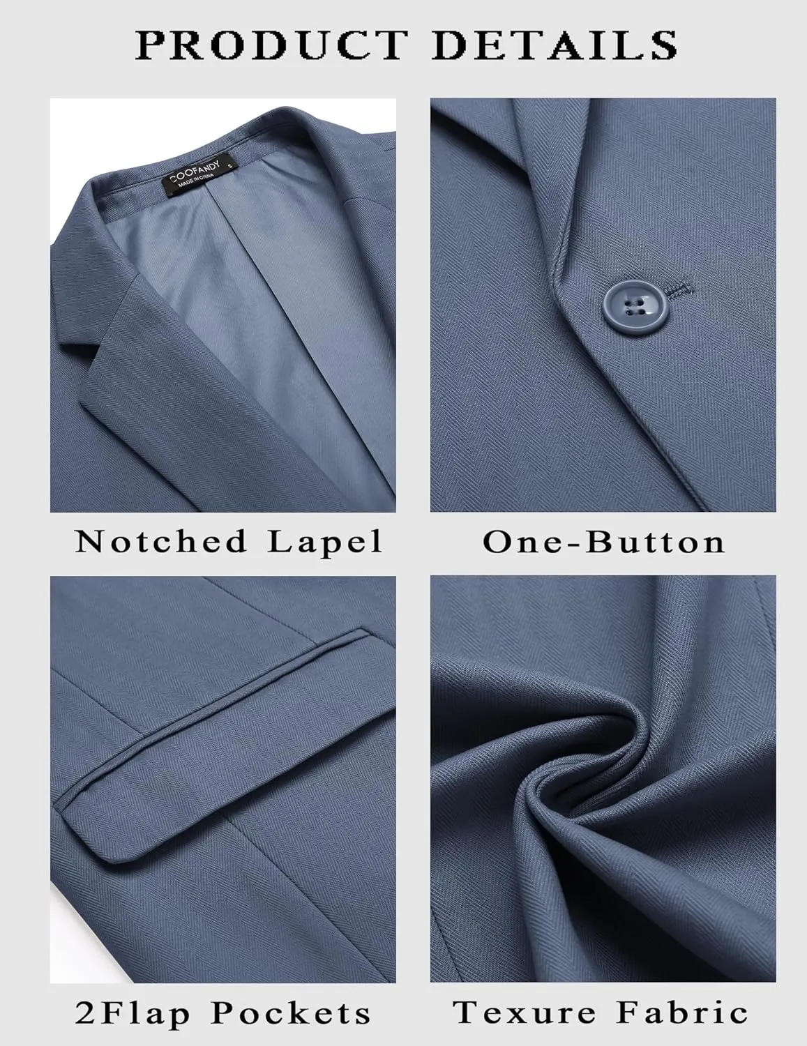 COOFANDY Mens Casual Blazer Slim Fit Sport Coats One Button Stylish Business Suit Jacket