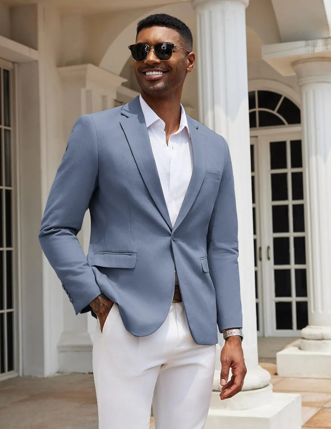 COOFANDY Mens Casual Blazer Slim Fit Sport Coats One Button Stylish Business Suit Jacket