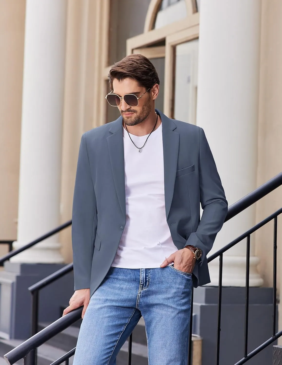 COOFANDY Mens Casual Blazer Slim Fit Sport Coats One Button Stylish Business Suit Jacket