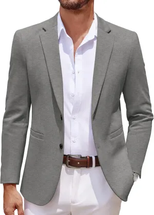 COOFANDY Men's Casual Knit Blazer Two Button Lightweight Sport Coats Suit Jacket