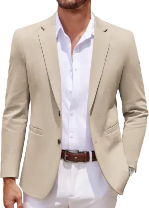 COOFANDY Men's Casual Knit Blazer Two Button Lightweight Sport Coats Suit Jacket