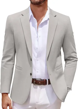 COOFANDY Men's Casual Knit Blazer Two Button Lightweight Sport Coats Suit Jacket
