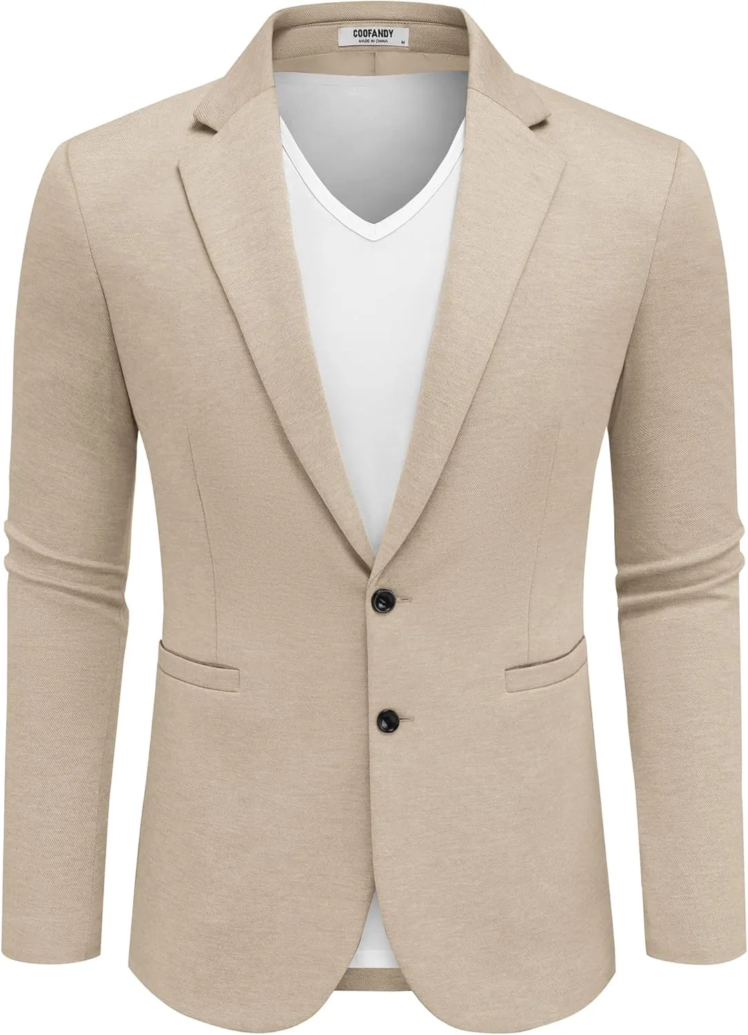 COOFANDY Men's Casual Knit Blazer Two Button Lightweight Sport Coats Suit Jacket