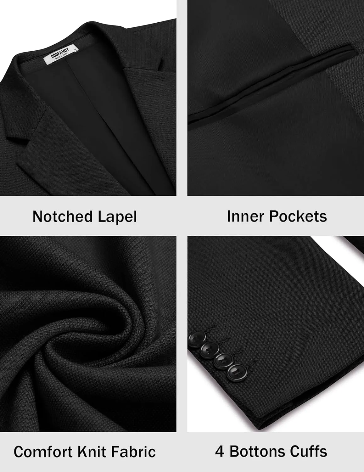 COOFANDY Men's Casual Knit Blazer Two Button Lightweight Sport Coats Suit Jacket